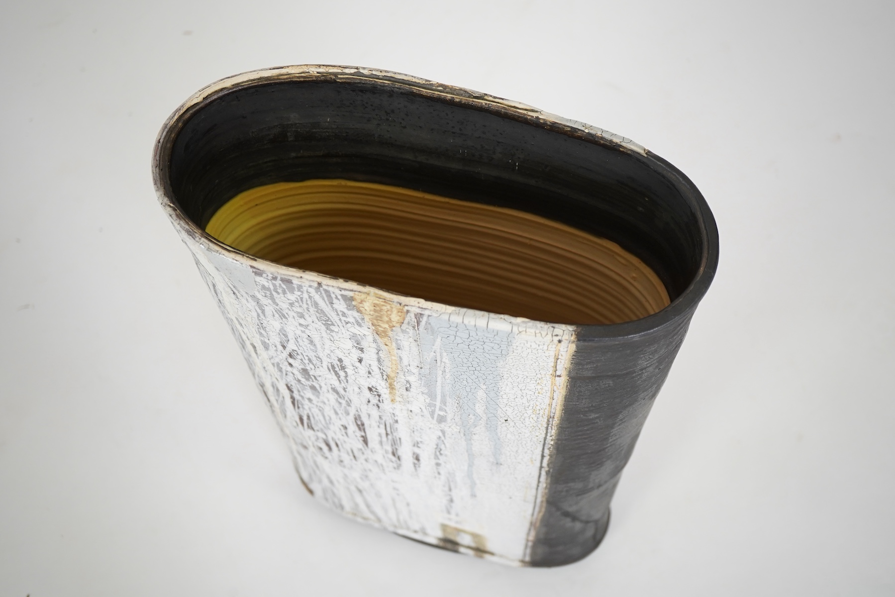 Sam Hall (b. 1967): A large flat-sided stoneware vase